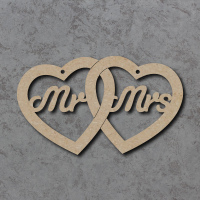 Mr & Mrs Linked Hearts Detailed Craft Shapes