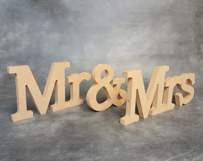 Mr & Mrs Freestanding Craft Signs 18mm Thick