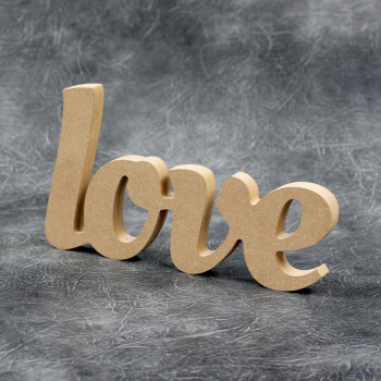 Love Word Swirly Font - Freestanding Sign 18mm Thick