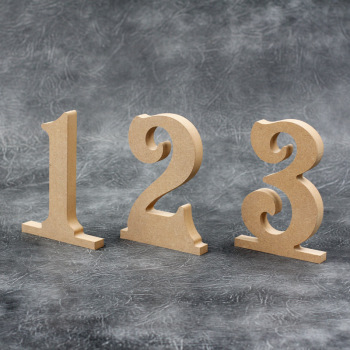 Freestanding Wedding Table Numbers (Victorian font) 18mm Thick