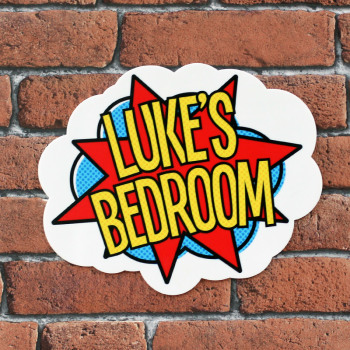 Personalised Printed Comic Book Bedroom Plaques
