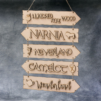 Fairytale Directions Hanging Sign