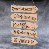 Christmas Directions Hanging Sign