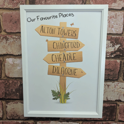 Personalised 'Our favourite places' Art Print (frame not included)