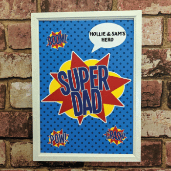 Personalised Dad Superhero Art Print (frame not included)