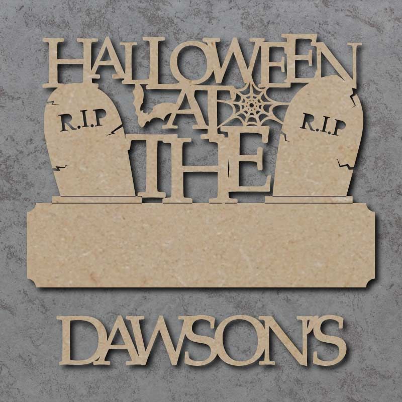Halloween at the 'Your Name' Gravestone Sign with Word