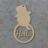 Snowman Personalised Detailed Name Baubles