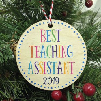 Best Teaching Assistant Printed Bauble, Gift Tag
