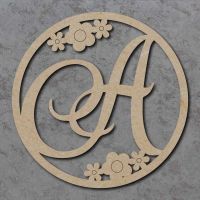 Monogram Initial Circles with Flowers