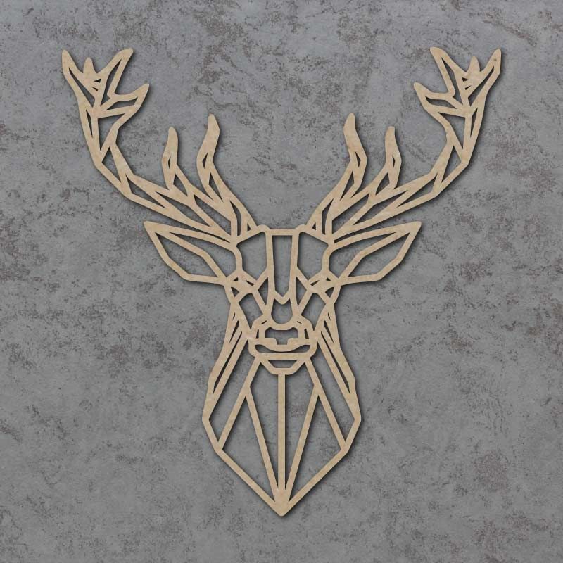Geometric Stag Head Detailed Craft Shapes