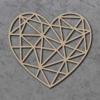 Geometric Heart Detailed Craft Shapes