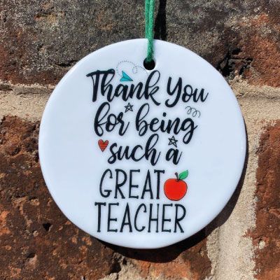 Thank you teacher ceramic hanging decoration