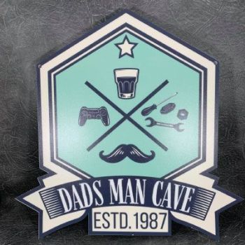 Personalised Printed Dads Man Cave ESTD Sign 