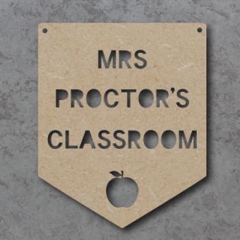 Personalised Teacher Classroom Flag Craft Sign