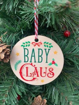 Baby Claus Printed Bauble