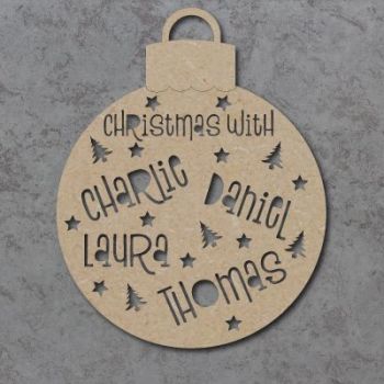 Christmas With Name Cutout Shape Bauble 