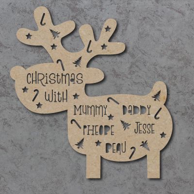 Reindeer Cutout Christmas With Plaque 