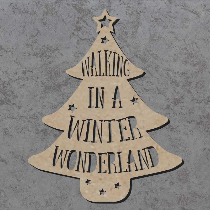 Walking in a winter wonderland Christmas tree wooden sign