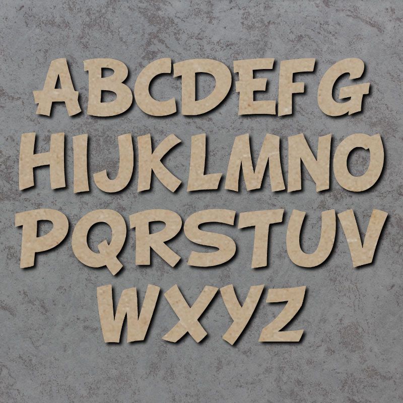 Cartoon Font Single Wooden Letters UK