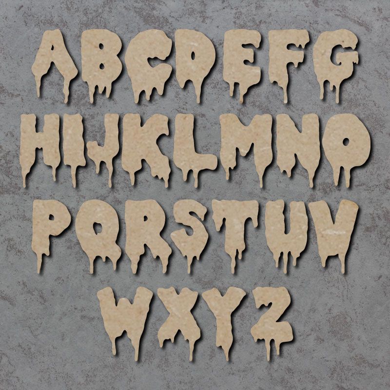 Spooky Font Single mdf Wooden Letters  **PRICE PER LETTER**