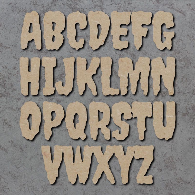 Creepy Font Single mdf Wooden Letters  **PRICE PER LETTER**