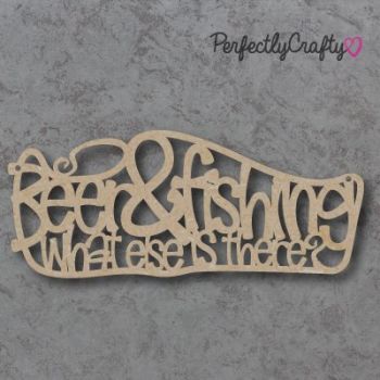 Beer & Fishing MDF Craft Sign