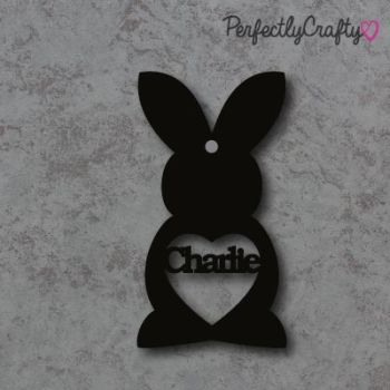 Bunny Personalised Acrylic Craft Shapes BLACK
