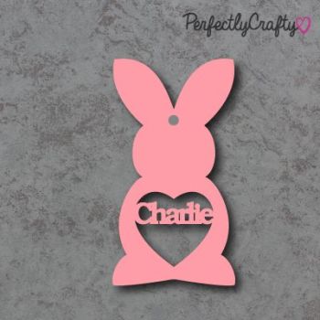 Bunny Personalised Acrylic Craft Shapes PINK