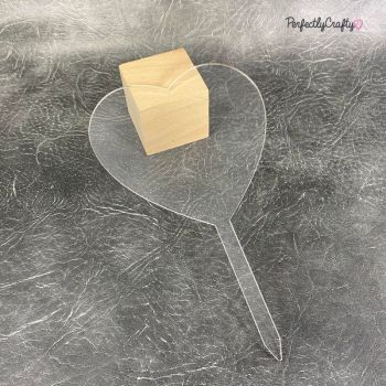 Clear Acrylic Heart Cake Topper, acrylic crafts, acrylic blanks, acrylic crafting blanks