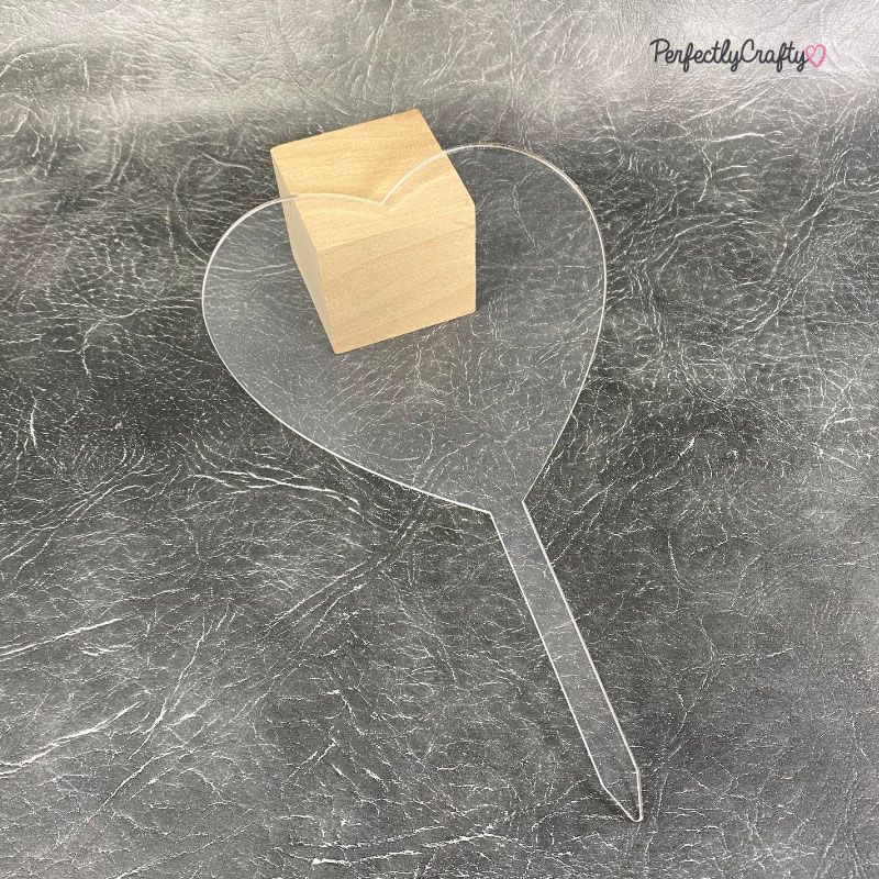 Clear Acrylic Heart Cake Topper