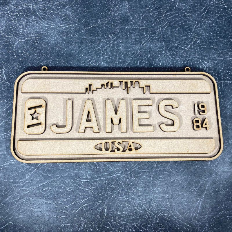 Personalised number plate Plaque, wooden craft, mdf blanks