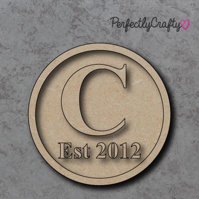 Layered Circle Letter Est Year Plaque
