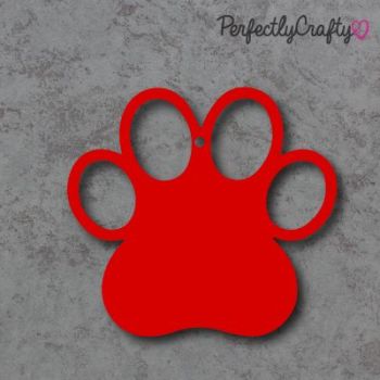 Acrylic Paw Shapes RED, acrylic crafts, acrylic blanks, acrylic crafting blanks