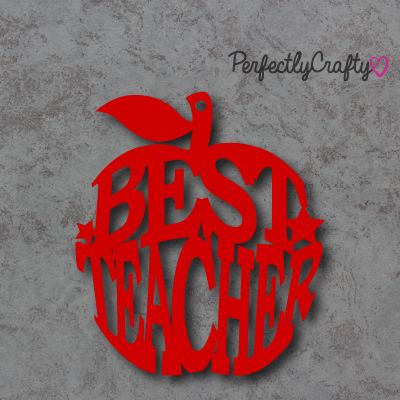 Acrylic Best Teacher Words Shape RED, acrylic crafts, acrylic blanks, acryl