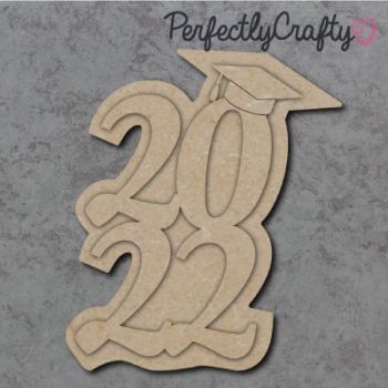 2022 with Graduation Hat Layered Mdf Plaque 
