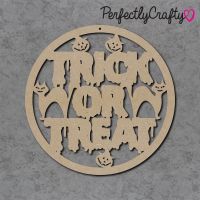 Trick or Treat Circle 02 With cats MDF Sign