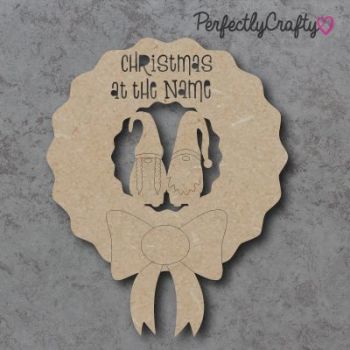 Personalised Christmas at the Gonk Wreath Craft Shape