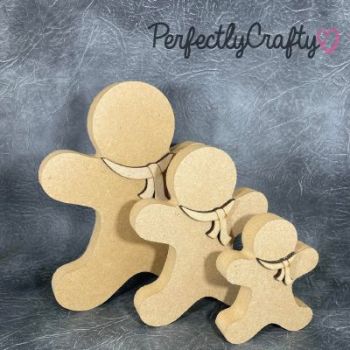 Freestanding Gingerbread Man with scarf Craft Shapes 18mm Thick