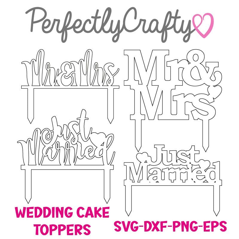 Wedding Cake Toppers Svg Pack Dxf Png Eps Digital Download 1574