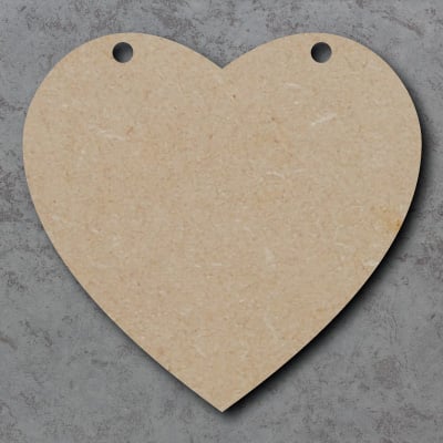 bunting and garland holes Wooden MDF heart shape cutout blank tag for craft 