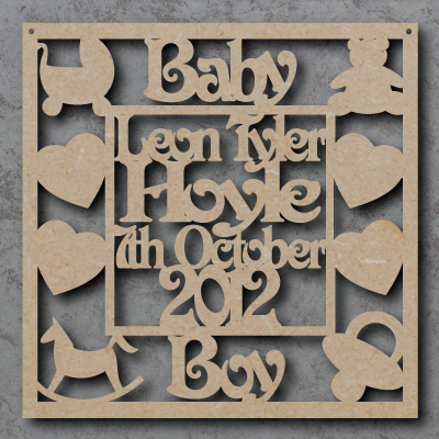 Personalised Baby Boy Craft Sign
