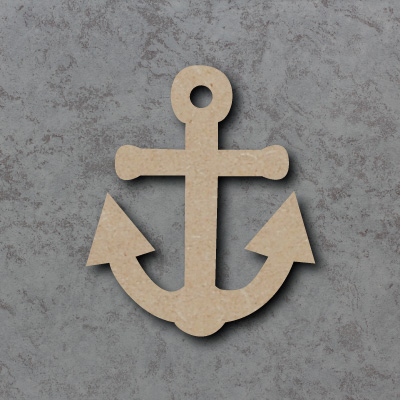 75mm x 6mm thick /WOODEN BLANK CRAFT SHAPES/NAUTICAL ANCHOR SHAPE IN MDF 