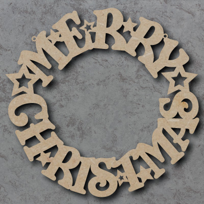 Merry Christmas Wreath Craft Shapes
