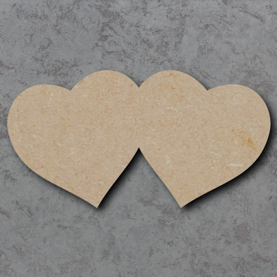 Double Heart Pack of 5 craft blank varied sizes MDF Valentines Love 