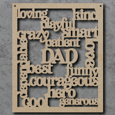 Dad, Daddy Words Sign Wooden Craft Shapes
