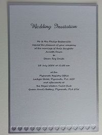 Bespoke Handmade Wedding Invitation Range - heart bottom
