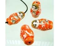 Bead - Matruska Doll - Orange
