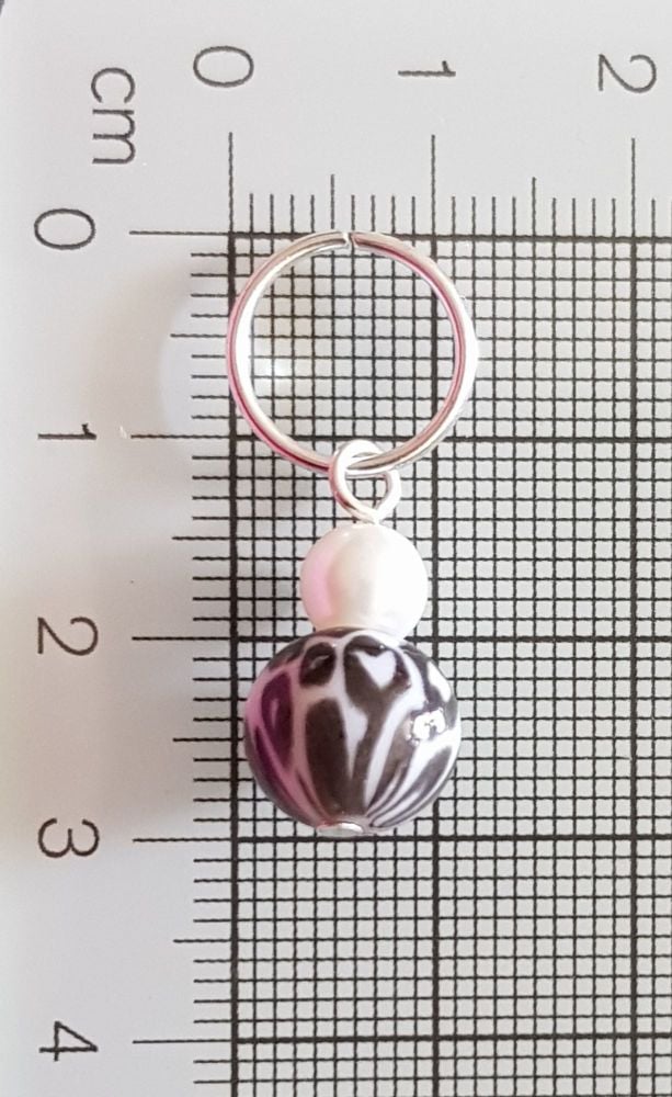 Stitch Markers for Knitting and Crochet (White & Black)