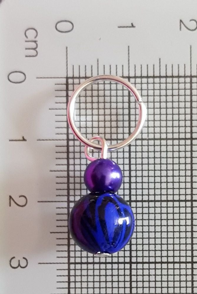 Stitch Markers for Knitting and Crochet (Dark Blue & Black)