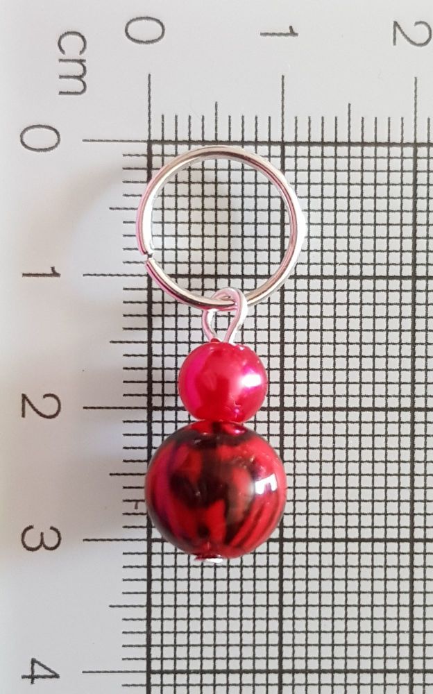Stitch Markers for Knitting and Crochet (Red & Black)